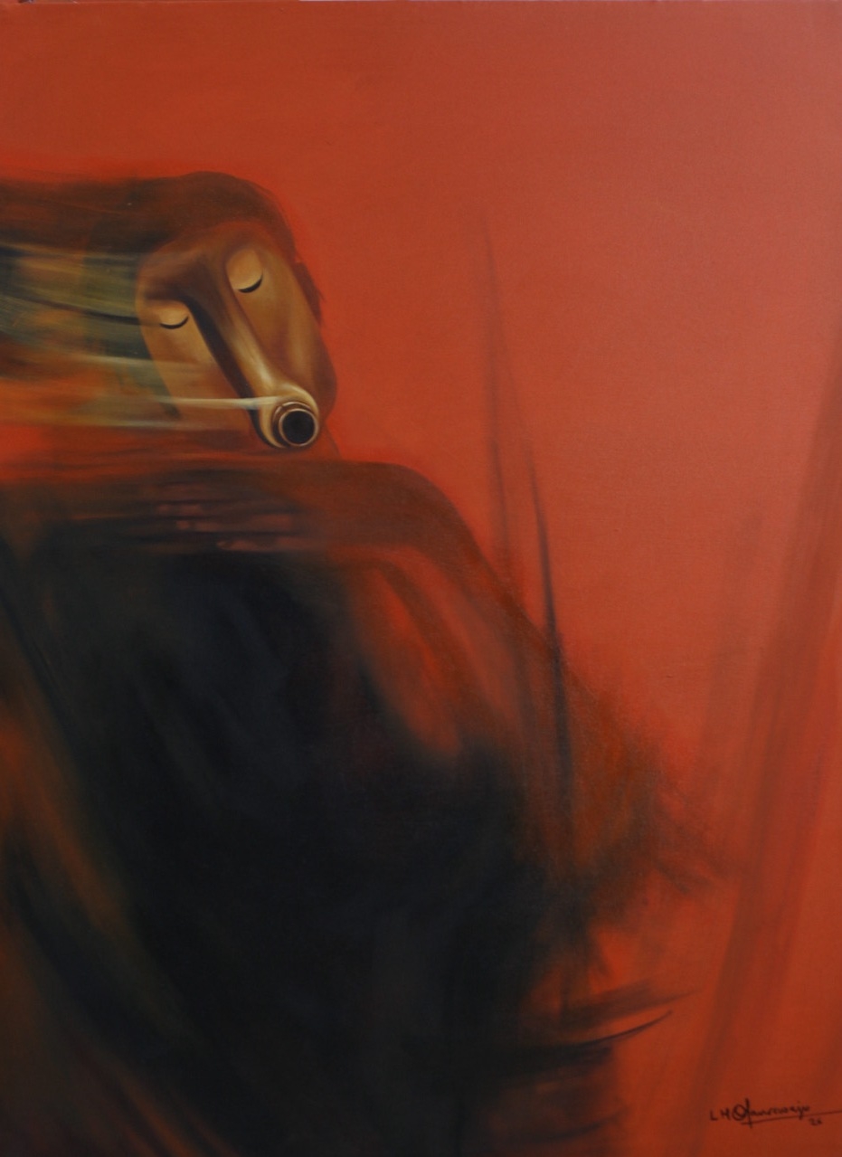 Stay with me II — Oil on canvas by LH Olanrewaju