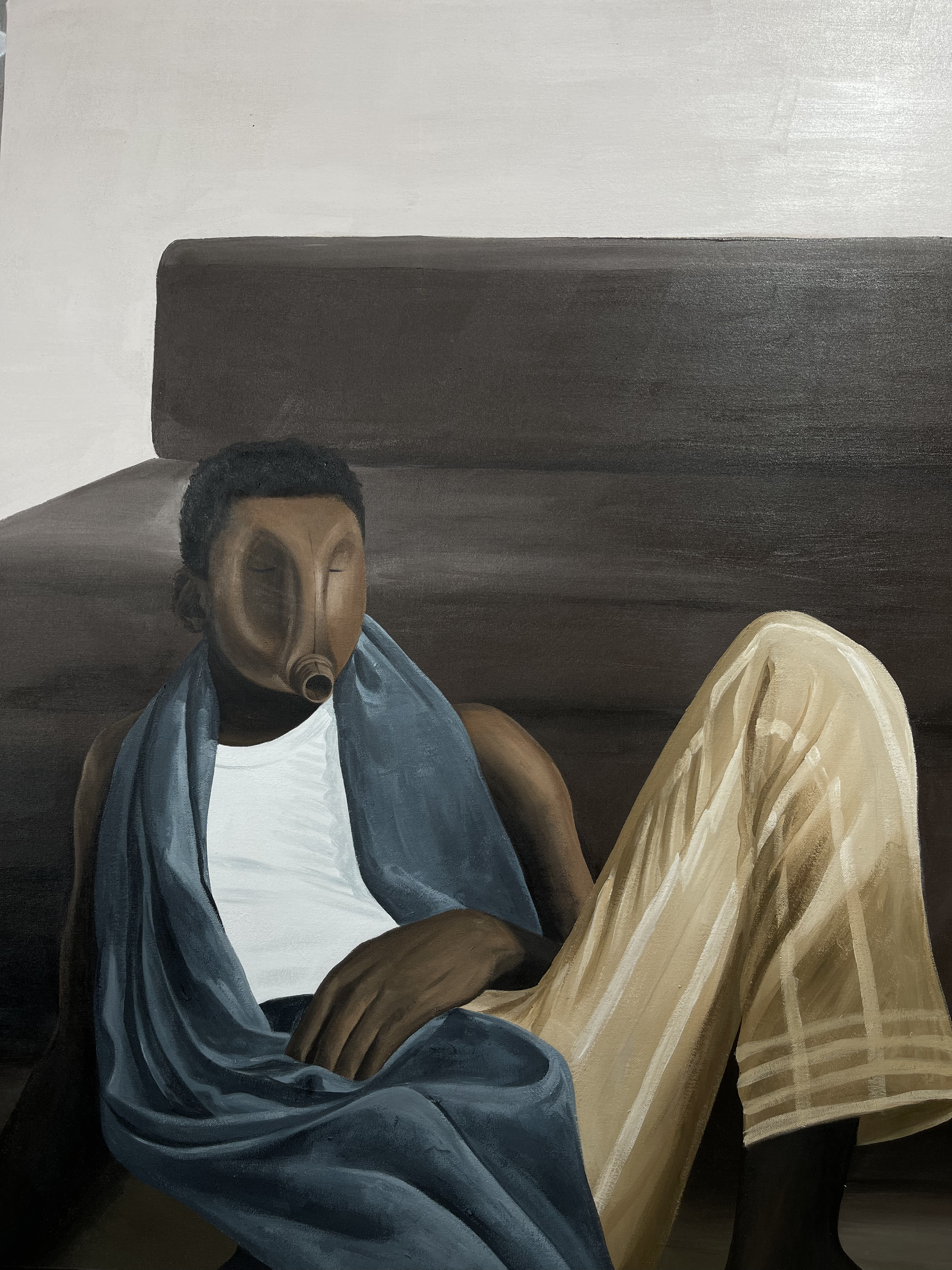 At Rest — Oil on canvas by LH Olanrewaju, 2024