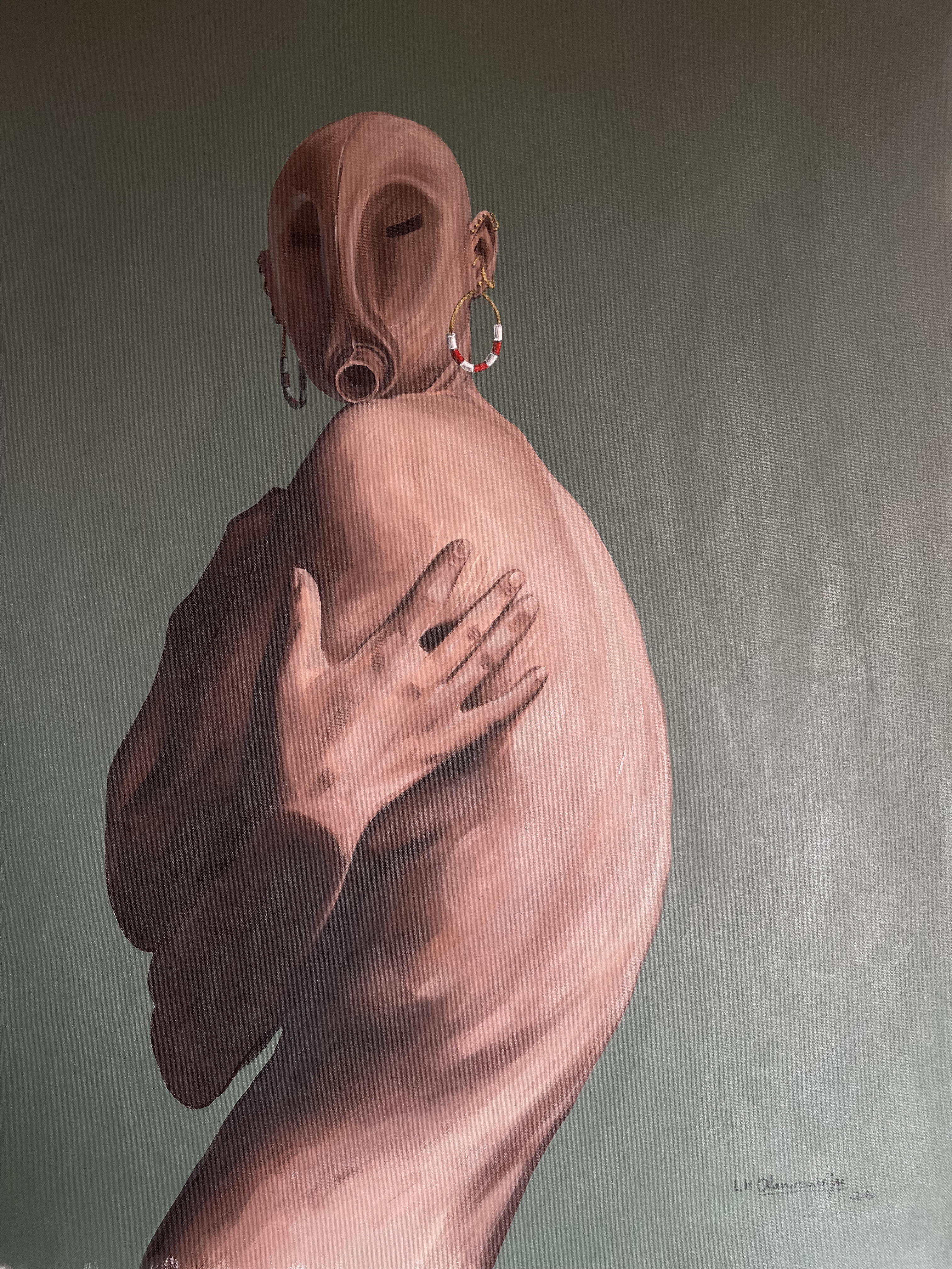 Untitled — Acrylic on tafetta by LH Olanrewaju