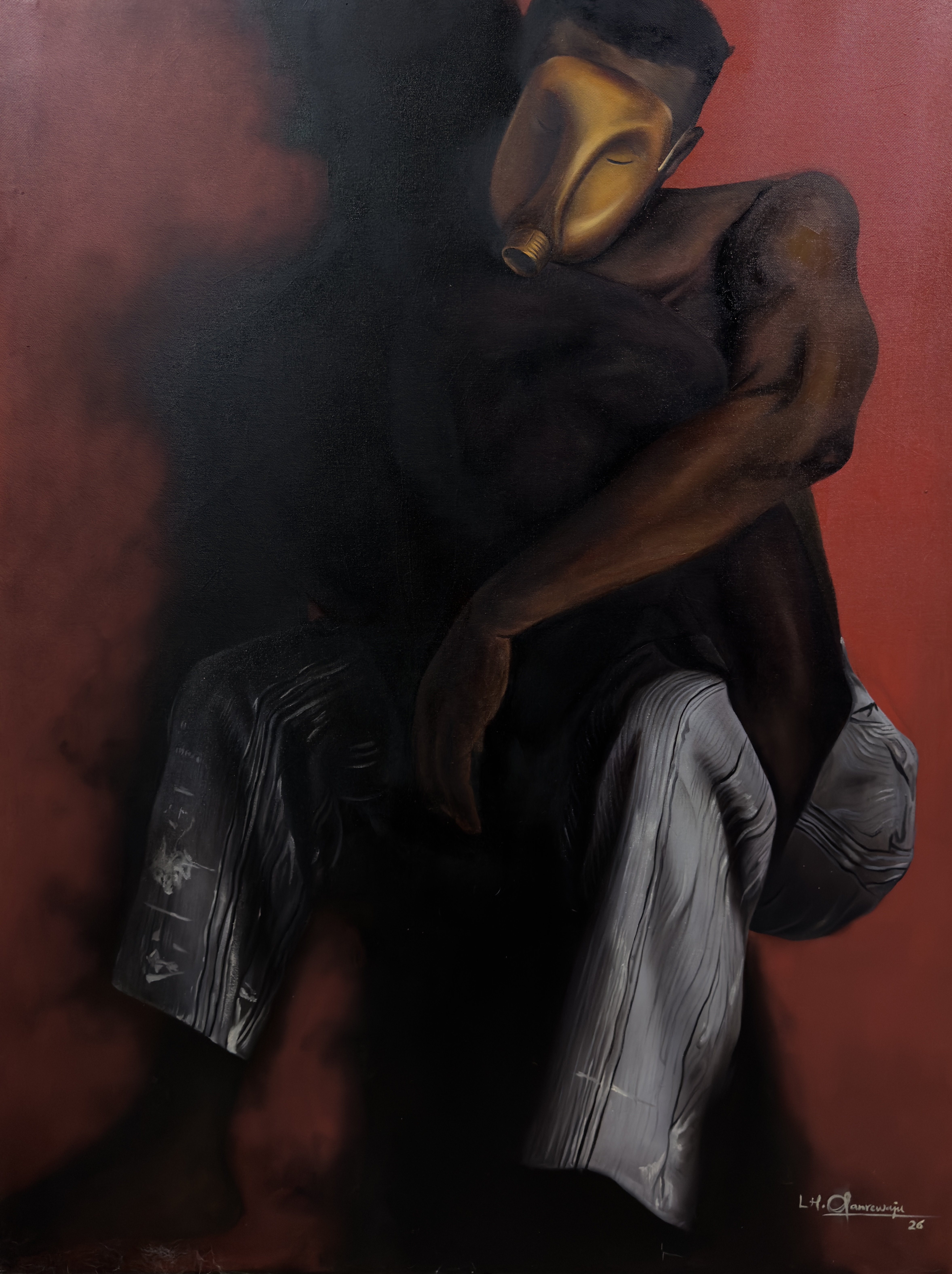 Carry me too — Oil on canvas by LH Olanrewaju