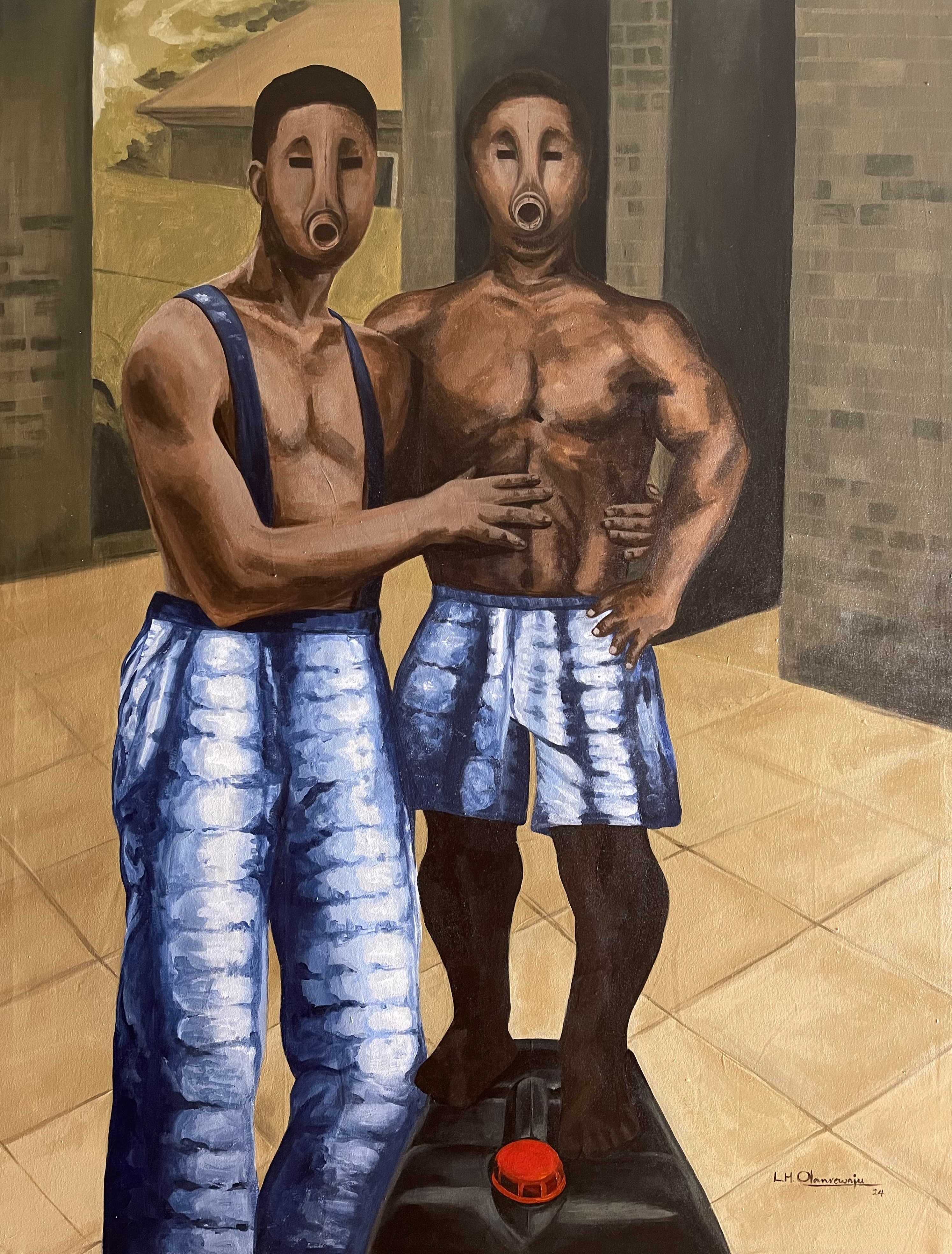 Untitled — Oil on canvas by LH Olanrewaju