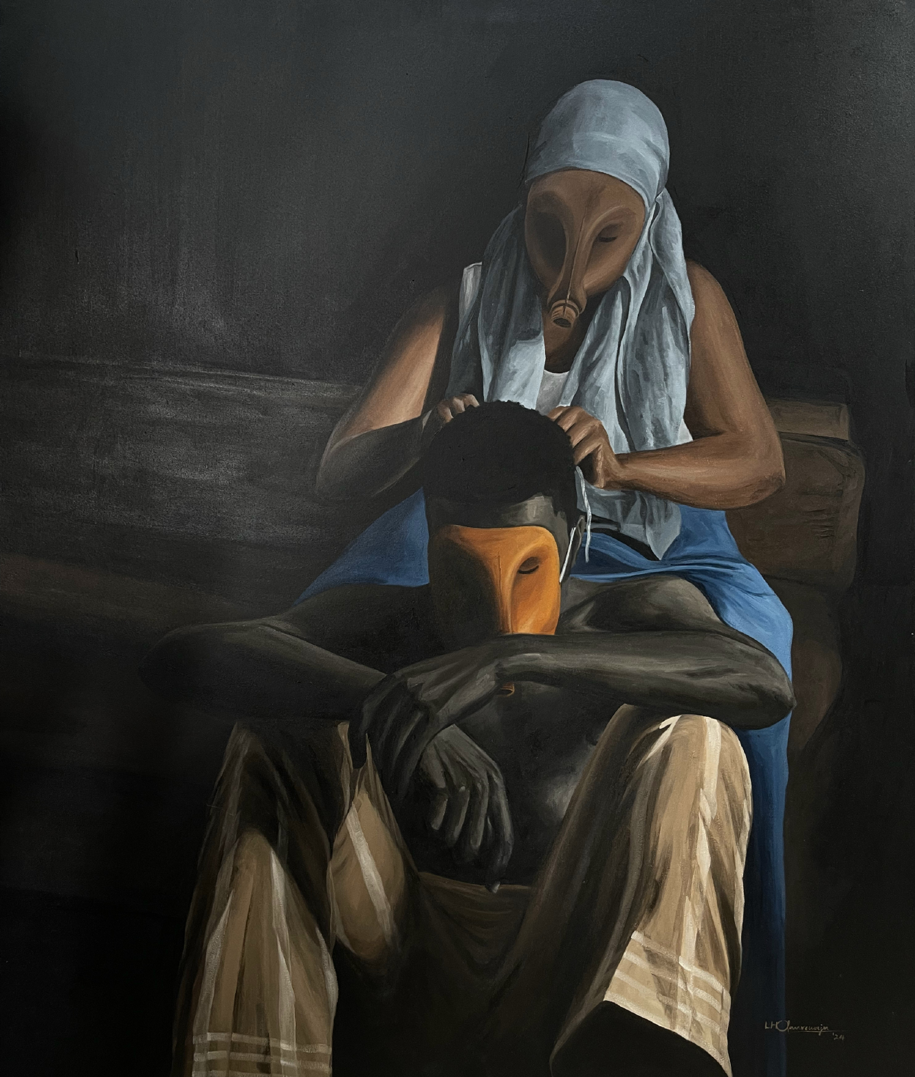 Ties That Bind I — Acylic On Canvas by LH Olanrewaju